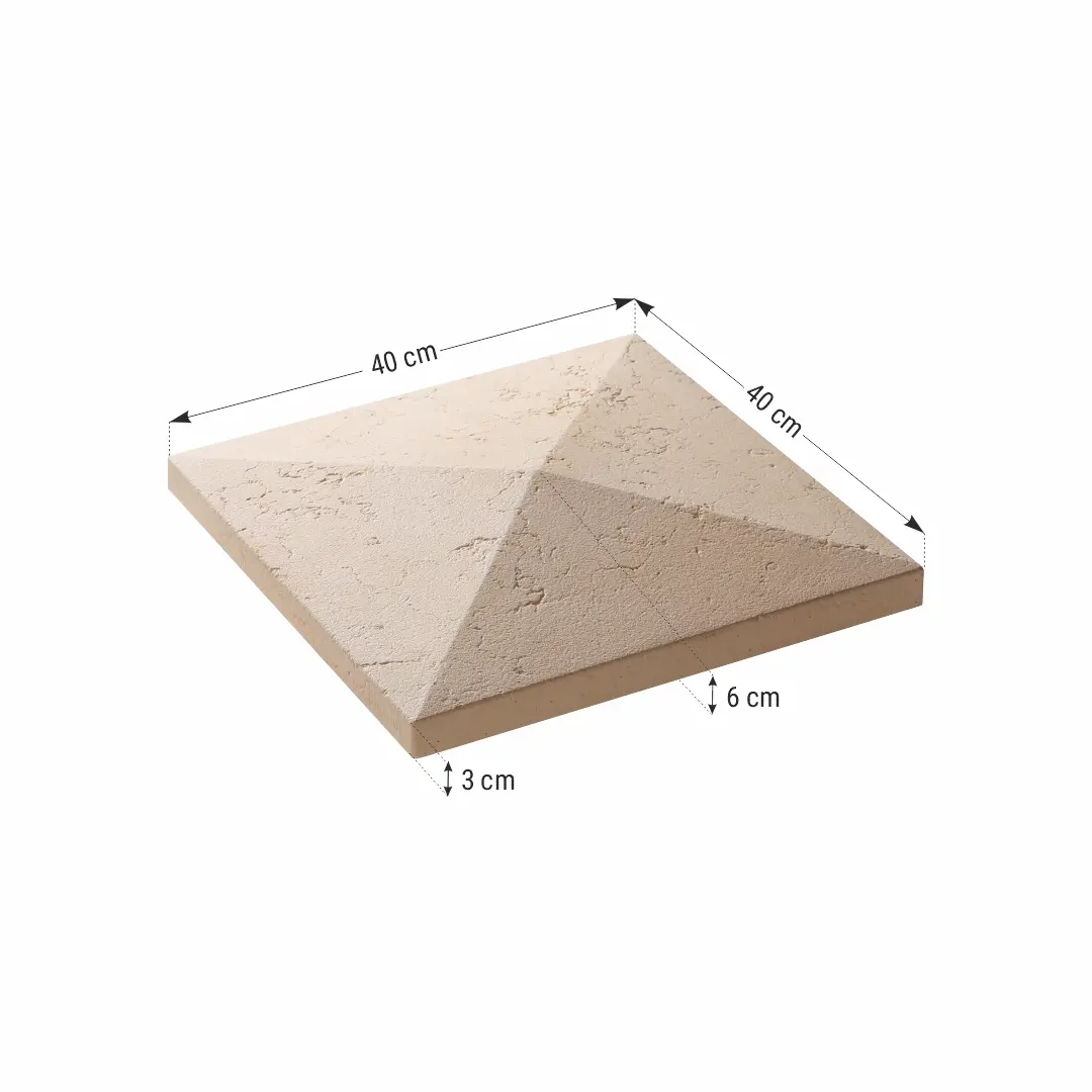 Capac stalp gard ROMA 40x40x6 Accesorii Gard www.starstone.ro STAR STONE 2