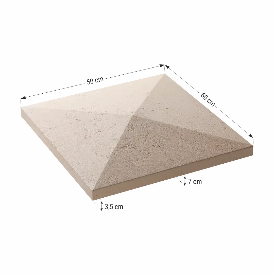 Capac stalp gard ROMA 50x50x7 Accesorii Gard www.starstone.ro STAR STONE 2